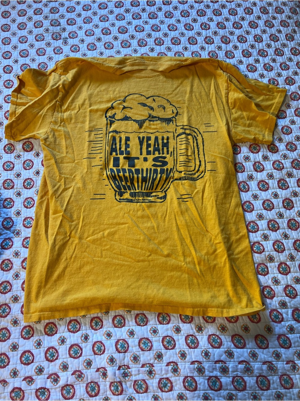 “Ale Yeah it’s Beerthirty” Funny Unisex Yellow Shirt size large